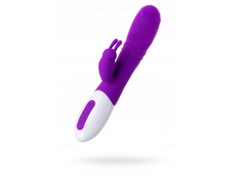 JOS TATY, Vibrator with clitoral stimulator with pulsating balls, purple, 21,5 cm