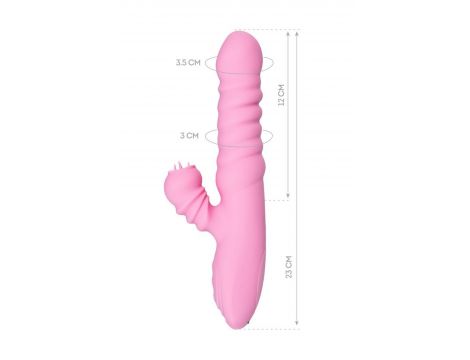 JOS Lixy vibrator, with Up&Down function, silicone, pink, 23 cm - 9