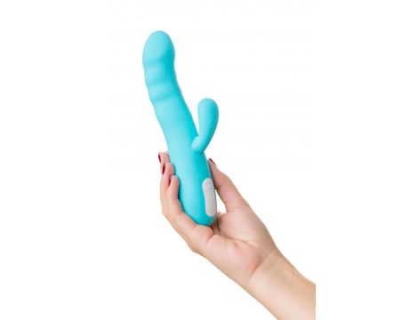 Wibrator króliczek rotacyjny JOS MERRY SWI niebieski silikonowy 20.7 cm USB - 7