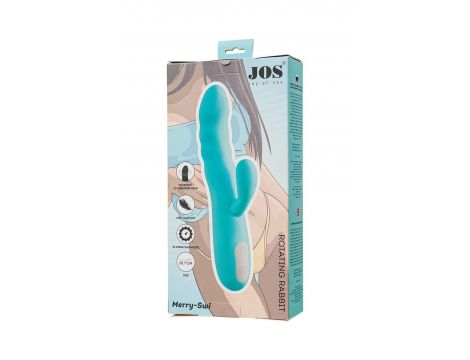 Wibrator króliczek rotacyjny JOS MERRY SWI niebieski silikonowy 20.7 cm USB - 11