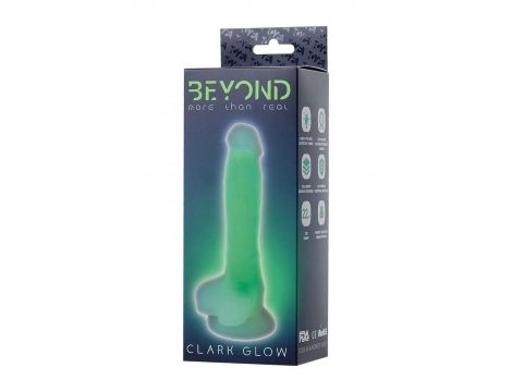 Dildo żelowe świecące Beyond by Toyfa Clark Glow zielone 16,5cm - 5
