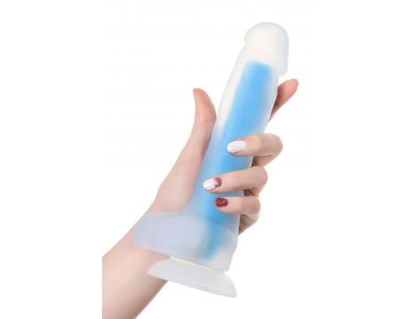 Dildo żelowe świecące Bruce Glow niebieskie 16,5 cm Beyond - 2