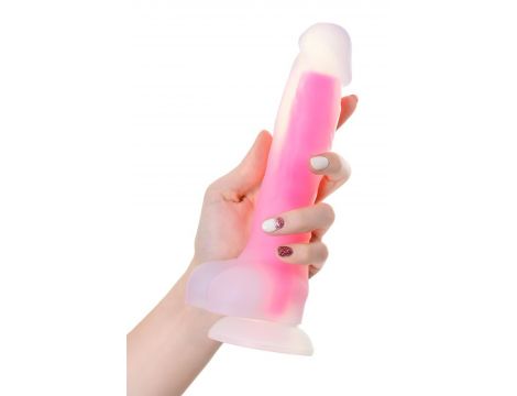Dildo żelowe świecące Peter Glow Beyond różowe 16,5 cm - 2