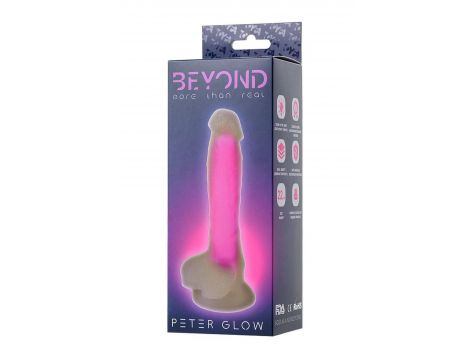 Dildo żelowe świecące Peter Glow Beyond różowe 16,5 cm - 9