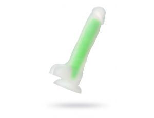 Dildo żelowe Beyond by Toyfa Wade Glow świecące zielone 14,5 cm