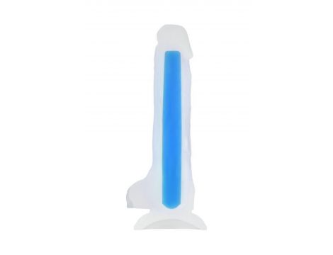 Dildo Matt Glow świecące w ciemności niebieskie 18 cm - 4