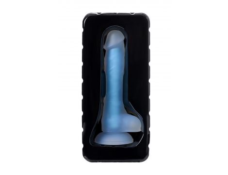 Dildo Matt Glow świecące w ciemności niebieskie 18 cm - 6