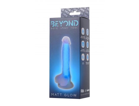 Dildo Matt Glow świecące w ciemności niebieskie 18 cm - 7