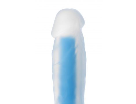 Dildo Matt Glow świecące w ciemności niebieskie 18 cm - 8