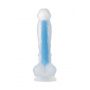 Dildo Matt Glow świecące w ciemności niebieskie 18 cm - 6