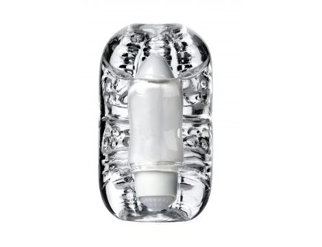 Wibrujący masturbator Lingam Khani transparentny 9 cm - 3