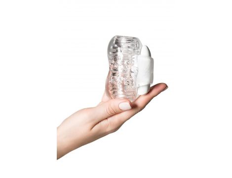 Wibrujący masturbator Lingam Khani transparentny 9 cm - 8