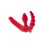 Strapon wibrujący Black&Red silikonowy czerwony 35 cm - 3