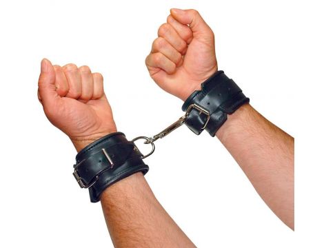 Leather Handcuffs padded - 4