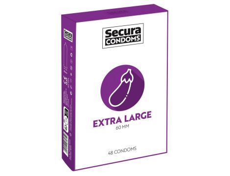 Prezerwatywy Extra Large Secura 48 sztuk 18 cm - 3