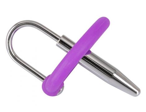 Plug do penisa z pierścieniem na żołądź Penisplug silikon 6,5 cm - 2