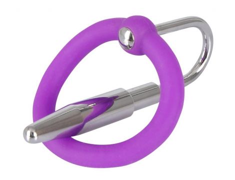 Plug do penisa z pierścieniem na żołądź Penisplug silikon 6,5 cm - 4