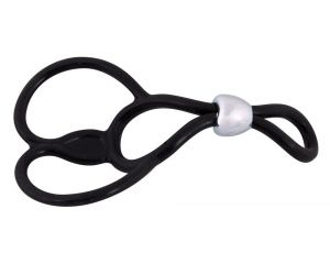 Pierścień erekcyjny You2Toys silikonowy z pierścieniami jąder 13 cm czarny