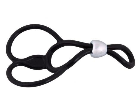 Pierścień erekcyjny You2Toys silikonowy z pierścieniami jąder 13 cm czarny