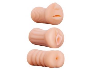 Zestaw trzech masturbatorów XXX To Go Threesome NMC TPR 10 cm