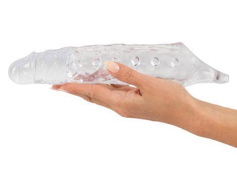 Przedłużka na penisa Crystal przezroczysta TPE 27,8 cm - 2