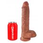 King Cock 10 inch Balls Tan - 2