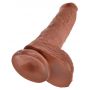 King Cock 10 inch Balls Tan - 5