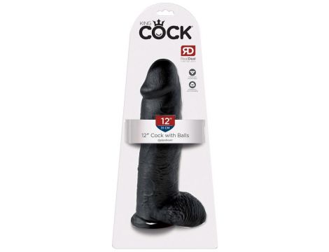 King Cock 12 inch Balls Black - 6