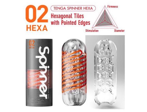 Masturbator spinner Tenga Hexa przezroczysty 13 cm - 6