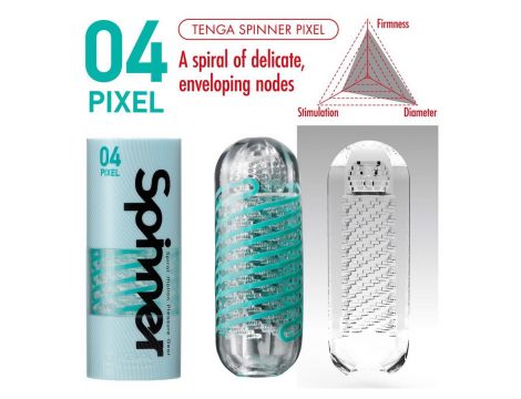 Masturbator spinner Tenga Pixel przezroczysty 13 cm - 5