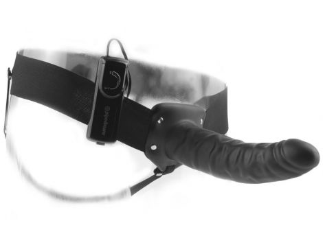 Proteza na penisa Fetish Fantasy Series pusta ciemna 20 cm z wibracją - 2