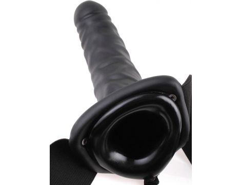 Proteza na penisa Fetish Fantasy Series pusta ciemna 20 cm z wibracją - 6