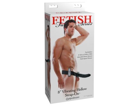 Proteza na penisa Fetish Fantasy Series pusta ciemna 20 cm z wibracją - 5