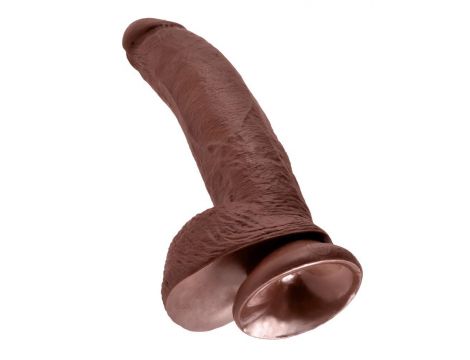 KC 9" Cock with Balls Brown