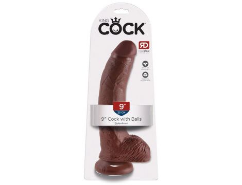 KC 9" Cock with Balls Brown - 6