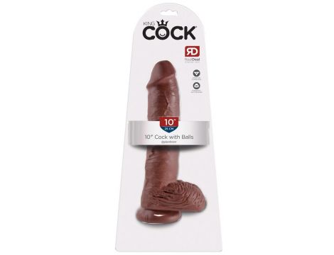 King Cock 10 inch Balls Brown - 4