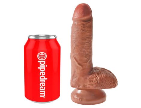 King Cock 7" Cock w Balls Tan - 2