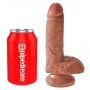King Cock 7" Cock w Balls Tan - 3