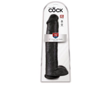 King Cock 15" Cock w Balls Dar - 4
