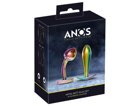 Anos Metal Butt Plug Set Rainb - 6