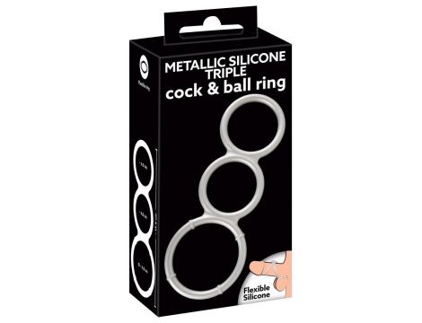 Metallic Silicone Triple Ring - 6