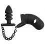Klatka na penisa z plugiem analnym Black Velvets silikonowa - 4