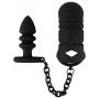 Klatka na penisa z plugiem analnym Black Velvets silikonowa - 3