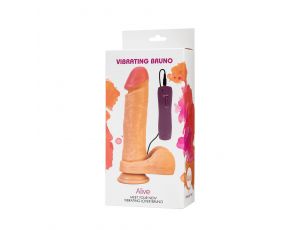 Realistyczne wibrujące dildo z przyssawką Alive Bruno Motor cieliste 22 cm
