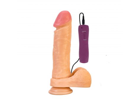 Realistyczne wibrujące dildo z przyssawką Alive Bruno Motor cieliste 22 cm - 2