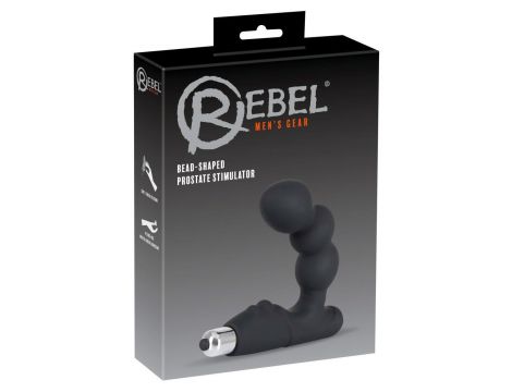 Masażer prostaty Rebel z wibracją czarny 14 cm - 5