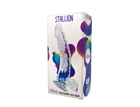 Dildo żelowe Stallion Alive przezroczysty 22 cm