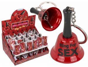 Brelok metalowy z dzwonkiem Grajmy razem Ring for sex 4 5 cm