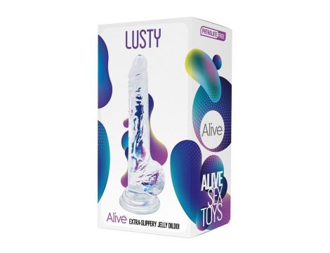 Dildo żelowe Alive Lusty przezroczysty 18 cm - 2