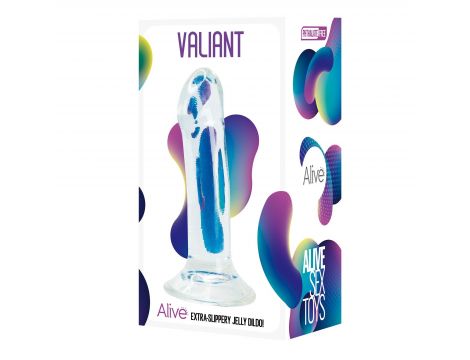 Dildo żelowe Valiant Alive przezroczysty 16 cm - 2